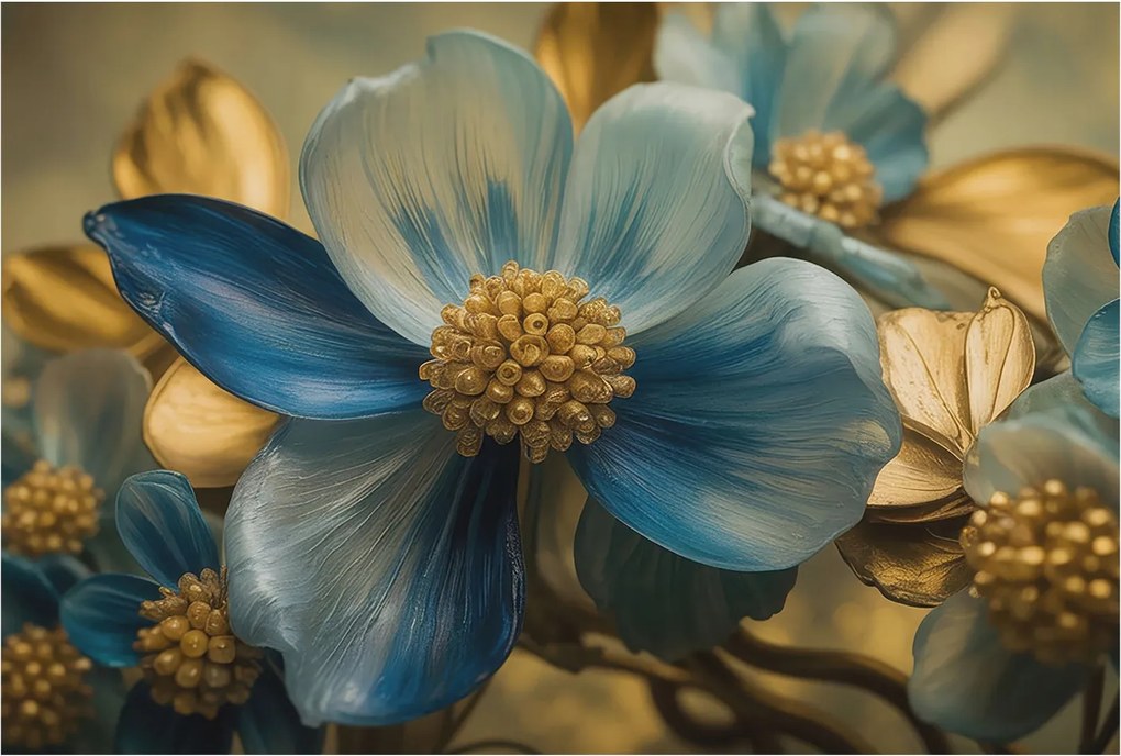 Divatos Flizelin Tapéta Fali Furnér Virág kompozíció 104x70 Ragasztó