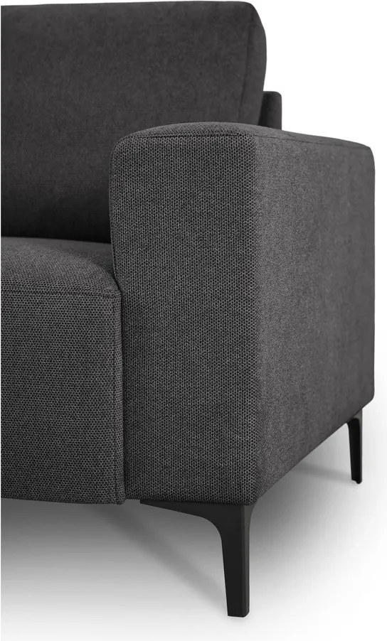 Antracitszürke zsenília sarokkanapé (bal oldali-heverő résszel) Fabian – Scandic