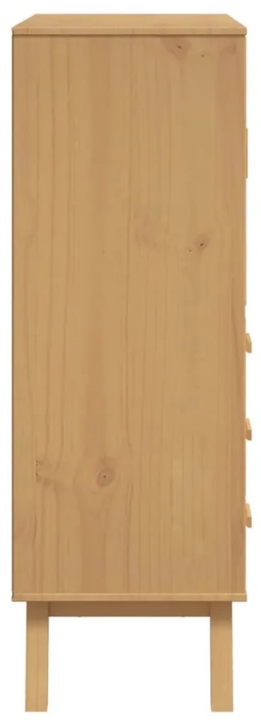 OLDEN fehér és barna tömör fenyőfa magasszekrény 85x43x125 cm