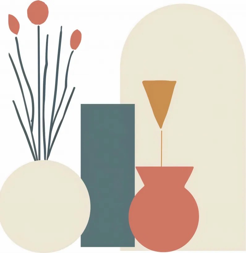 Poszter 75x100cm Krém vázák