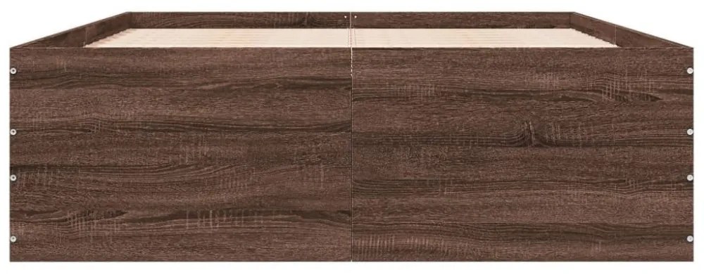 barna tölgyszínű szerelt fa ágykeret 120 x 200 cm