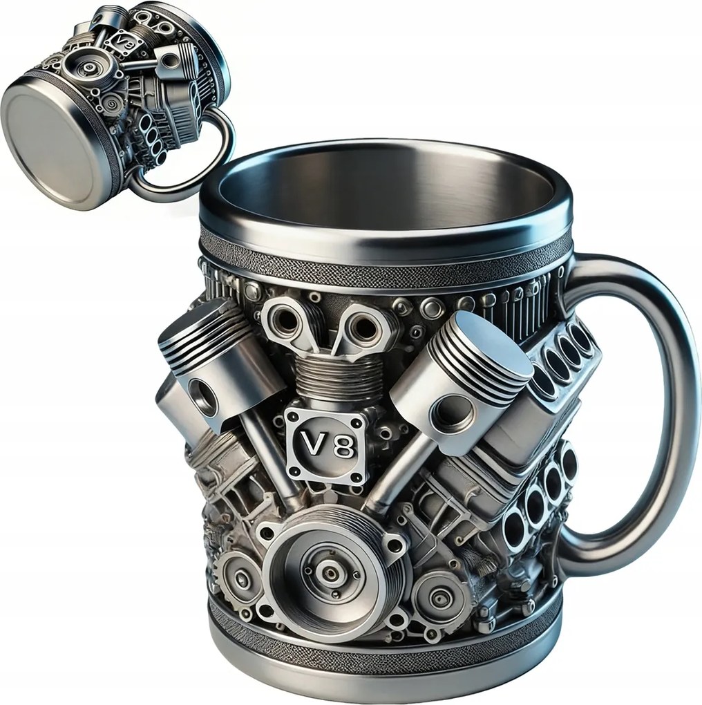 Autós Bögre V8 Realisztikus design 3D csésze Rozsdamentes acél