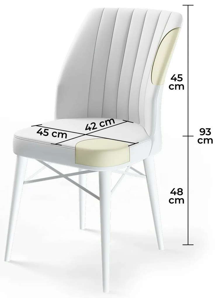 Flex Cream étkezőszék szett, 6 db, 6 db