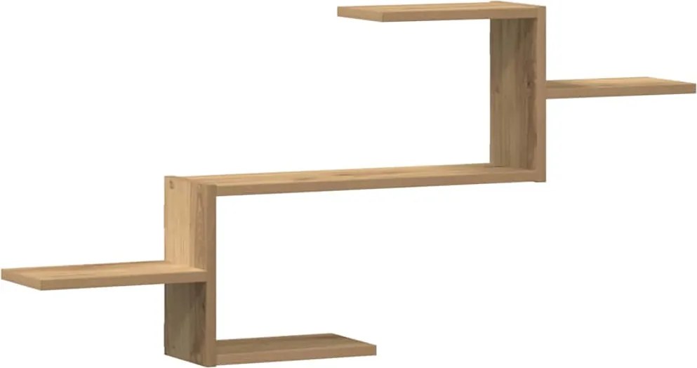 vidaXL kézműves tölgy színű szerelt fa fali polc 104 x 15 x 49 cm