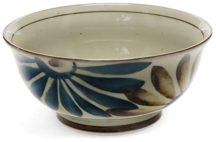 Kék-bézs porcelán tálka ramenhez 1 l Flower – Rex London