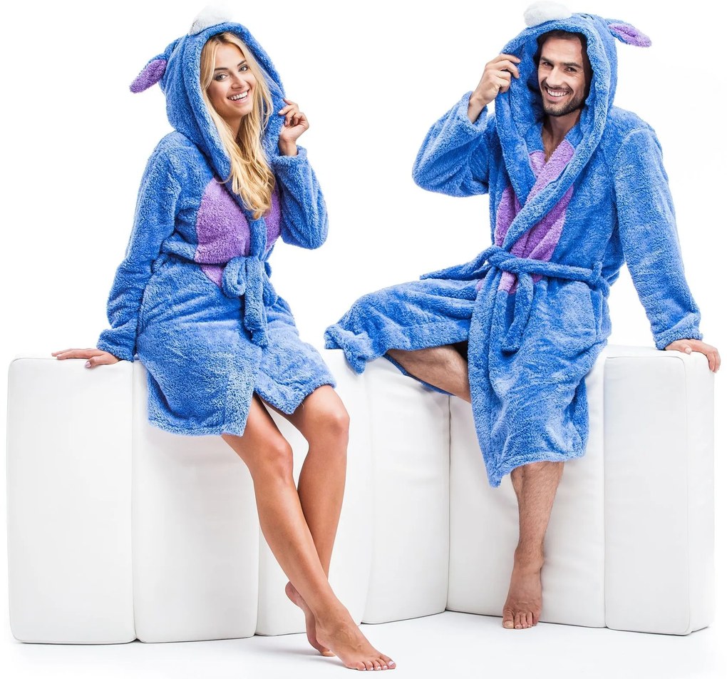 Női fürdőköpeny Rea kék szamár