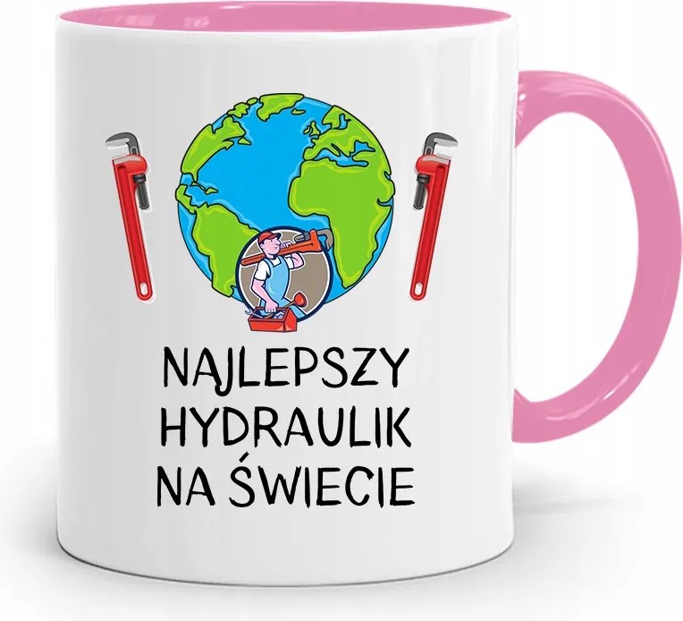 Rózsaszín Bögre Ajándék A Legjobb Vízvezeték Szerelőnek fényképes nyomtatással