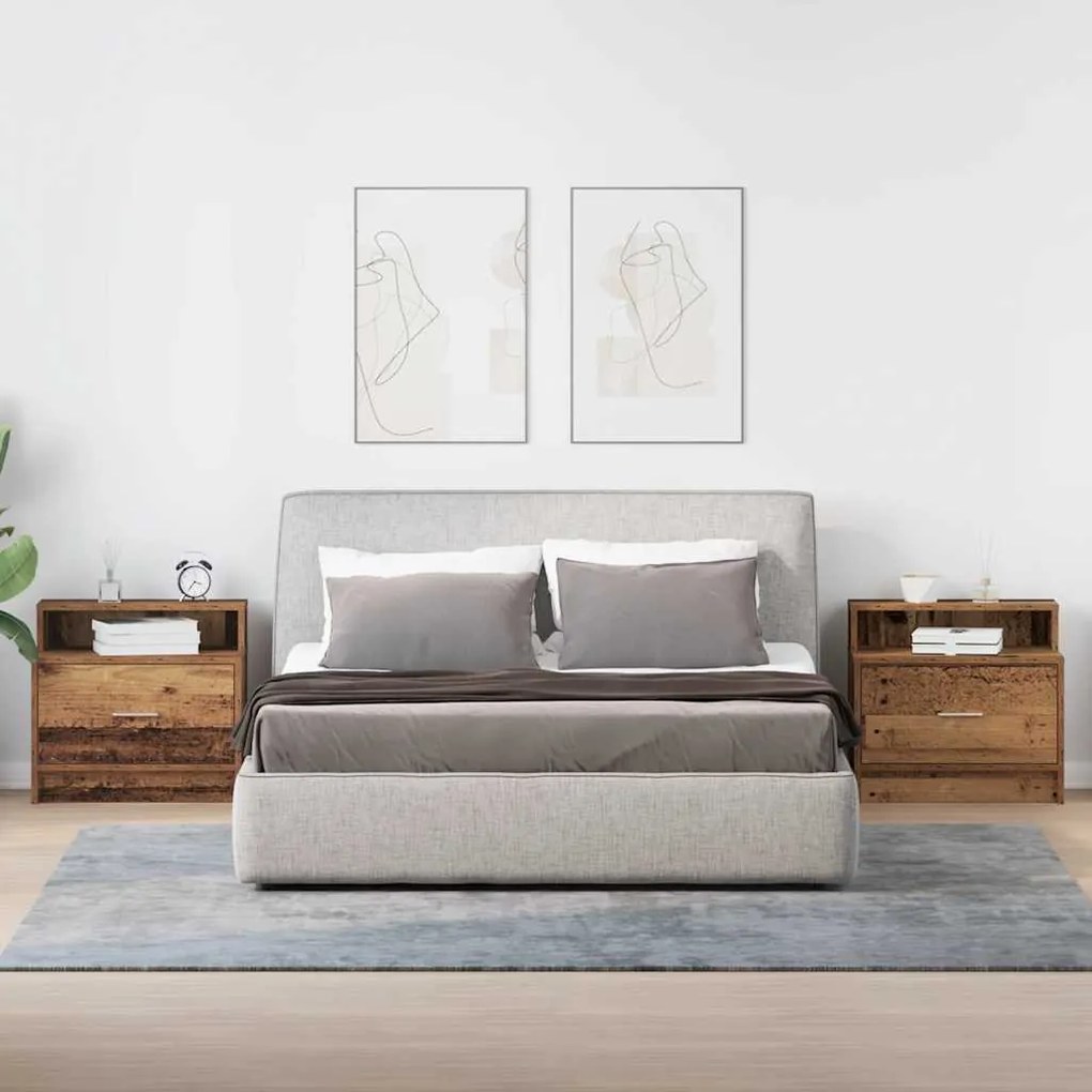 éjjeliszekrények fiókkal 2 db régi fa 51 x 31 x 47 cm