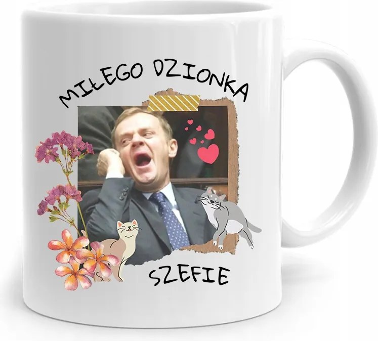 Donald Tusk Bögre Kellemes Nap Platform, fényképes nyomtatással