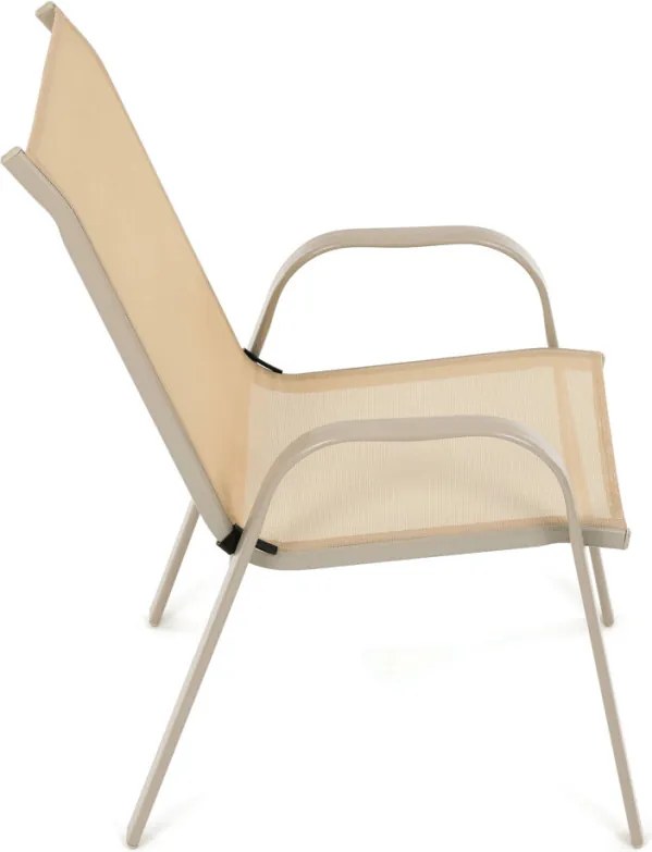 Kerti szék, fém, hálós kivitel, krém, AZC-C1000 CRM