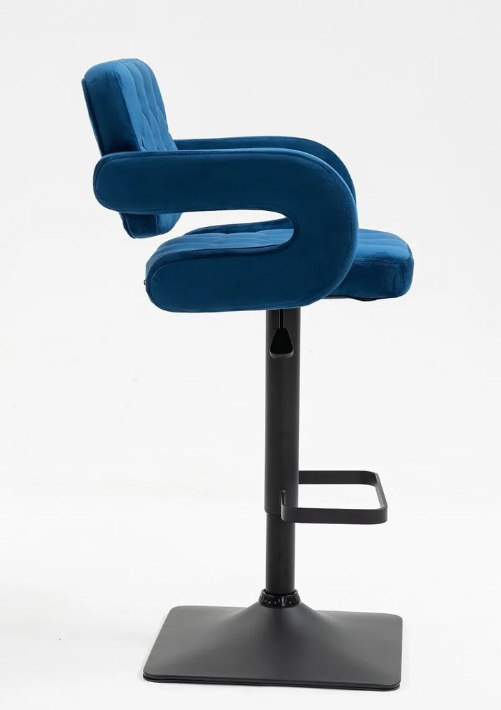 HR8403KW Tengerkék modern velúr szék fekete lábbal