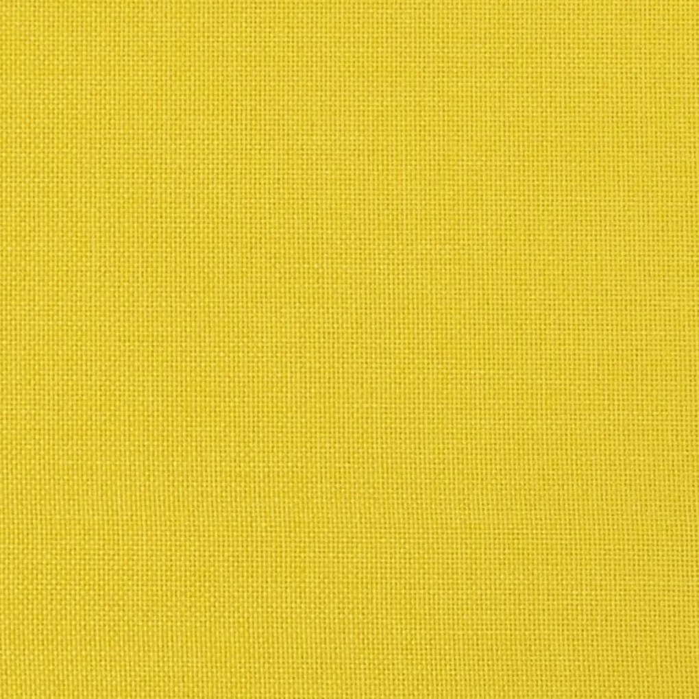 vidaXL 2 személyes világossárga szövet kanapé díszpárnákkal 120 cm