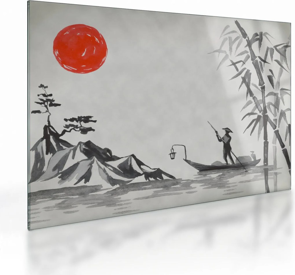 Kép - Fuji-hegy (üvegen) (70x50 cm)