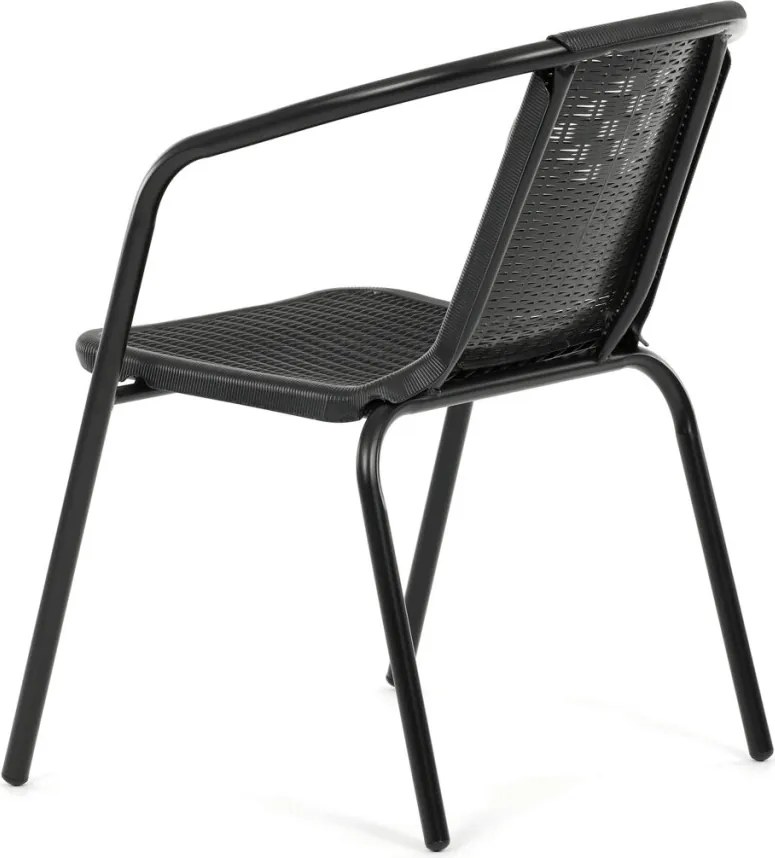 Kerti szék, fém, műanyag, fekete, AZC-H1001 BK