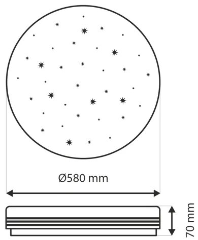 LED Dimmelhető mennyezeti lámpa VENTA LED/60W/230V 2700-6500K  + távirányító