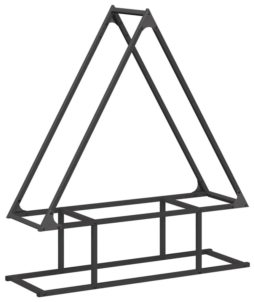 fekete hidegen hengerelt acél tűzifatároló 80x25x90 cm