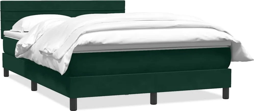vidaXL sötétzöld bársony rugós ágy matraccal 160x210 cm