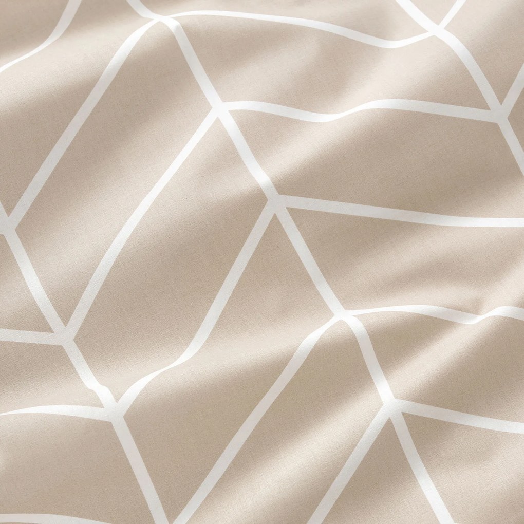 Goldea pamut függöny - fehér cikkcakk bézsen 240x150 cm