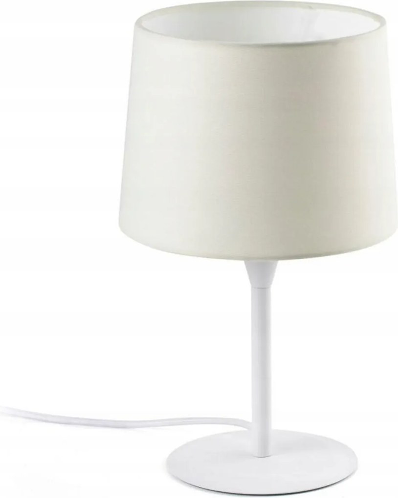 Faro Conga S fehér asztali lámpa, acél/textil, E27, 360 mm, modern dizájn