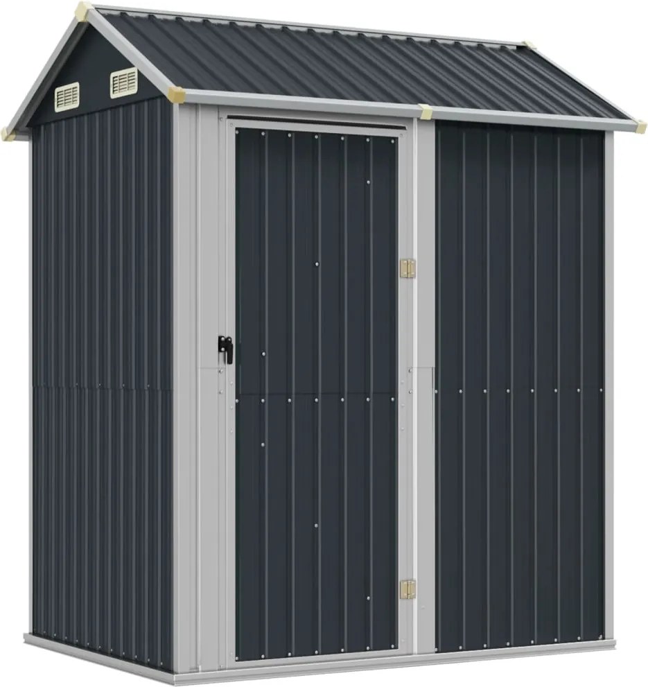 vidaXL antracitszürke horganyzott acél kerti fészer 192 x 152,5 x 237 cm