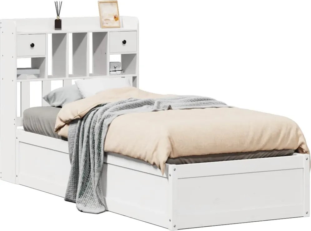 vidaXL fehér tömör fenyőfa ágykeret matrac nélkül 90 x 190 cm
