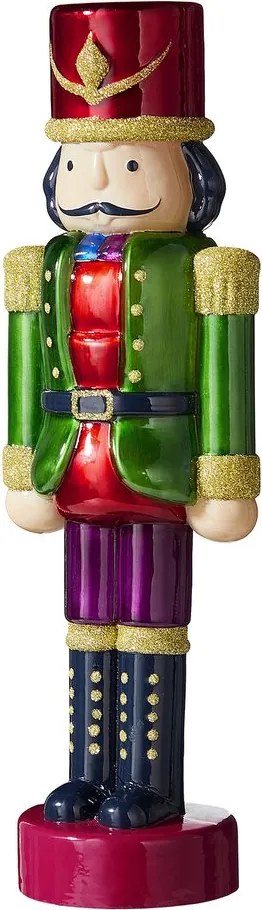 X-MAS üveg LED diótörő 30cm, zöld
