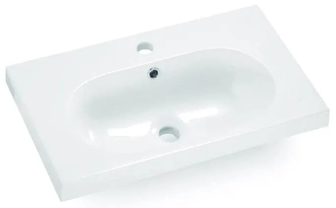 Bathco 0516 - Süllyesztett mosdó ICE 60x35 cm műgyanta/fehér