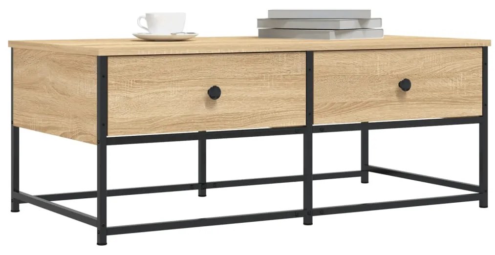 Sonoma tölgy színű szerelt fa dohányzóasztal 100 x 51 x 40 cm