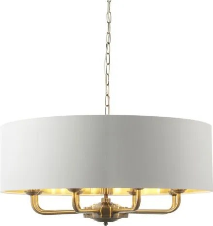 ENDON 98938 HIGHCLERE Ernyős Függesztett Lámpa Antik Sárgaréz, Fehér E14 IP20