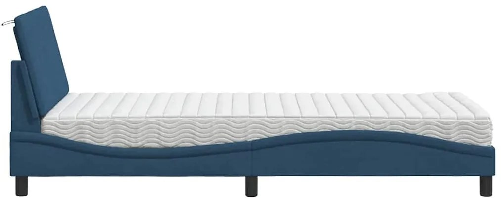 ágy matraccal kék 90x190 cm szövet