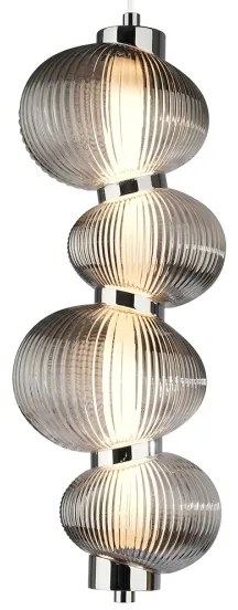 Kábeles LED csillár BOLLA LED/17W/230V, átm. 16 cm, fényes króm/füstszürke