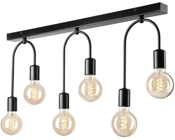 Mennyezeti lámpa JANO 6xE27/15W/230V fekete
