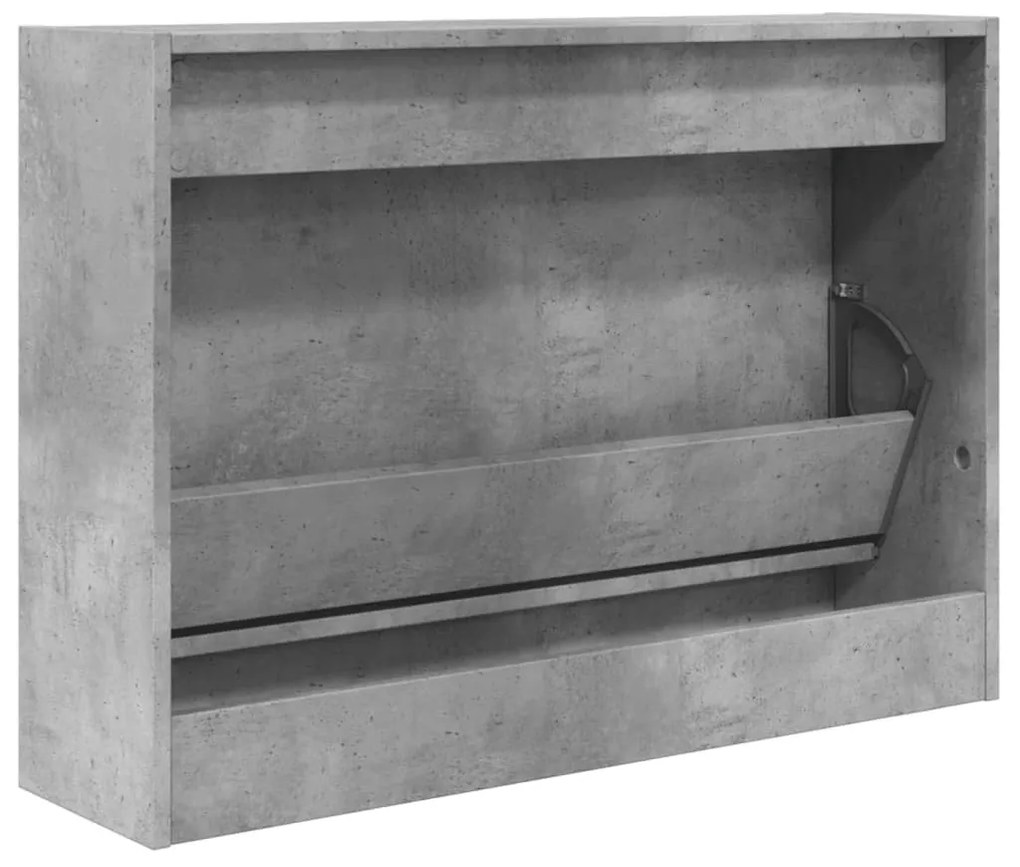 betonszürke szerelt fa cipőszekrény 80 x 21 x 57 cm