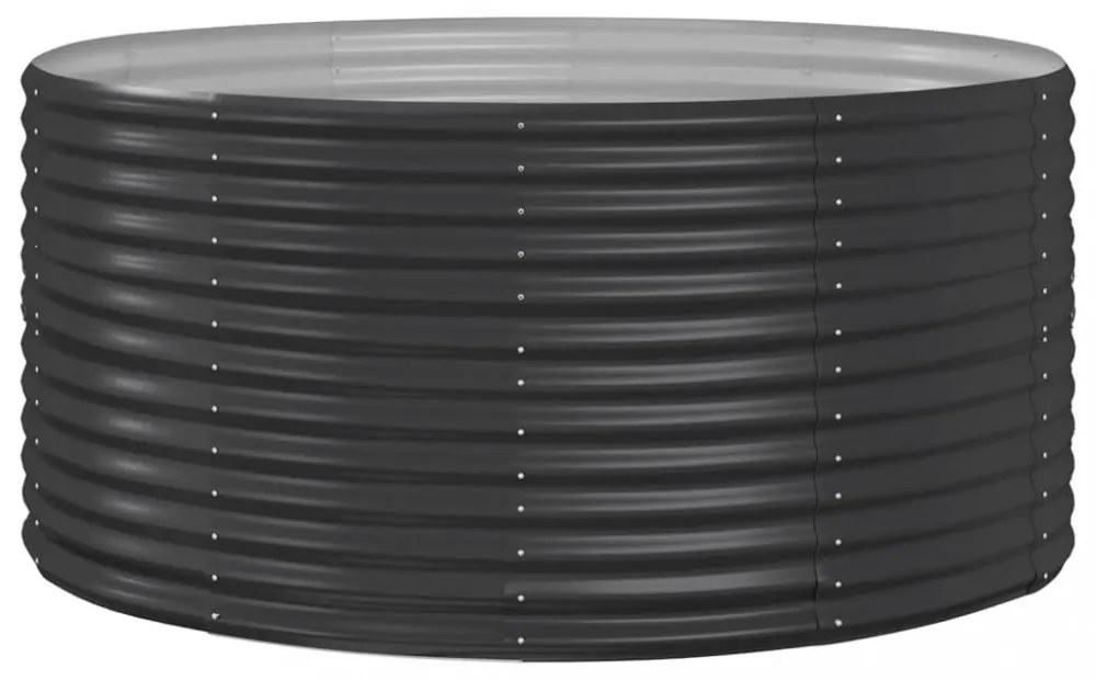 antracitszürke horganyzott acél kerti magaságyás 140x140x68 cm