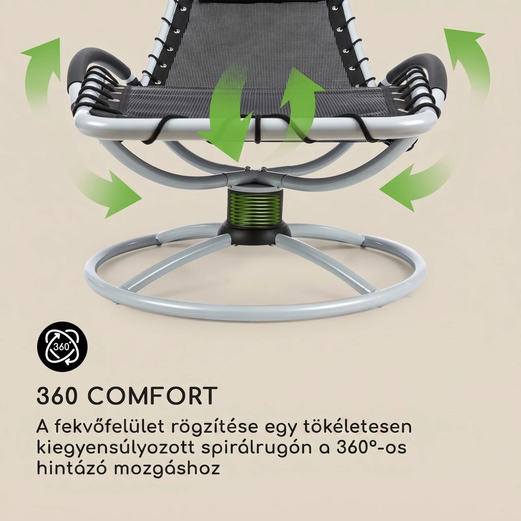 Blumfeldt Chiller lengőágy 77x85x173 cm 360 Comfort ComfortMesh fekete