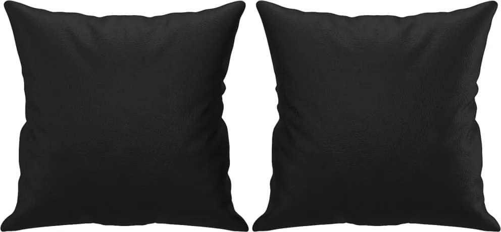 vidaXL 2 db fekete műbőr díszpárna 40 x 40 cm