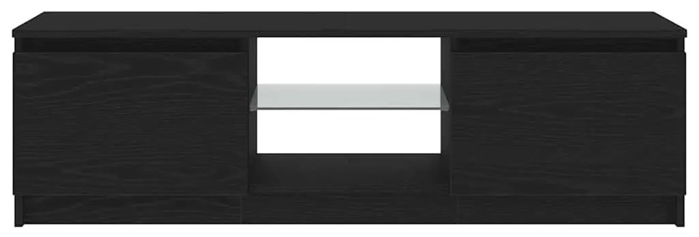 fekete tölgy szerelt fa TV-szekrény LED-ekkel 120x30x36 cm