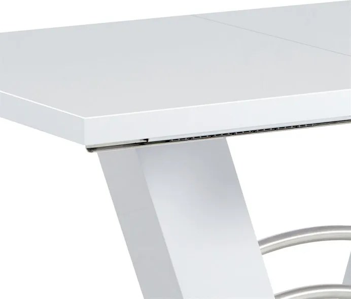 Bővíthető étkezőasztal 120–160x80 cm, MDF, fehér, HT-510 WT