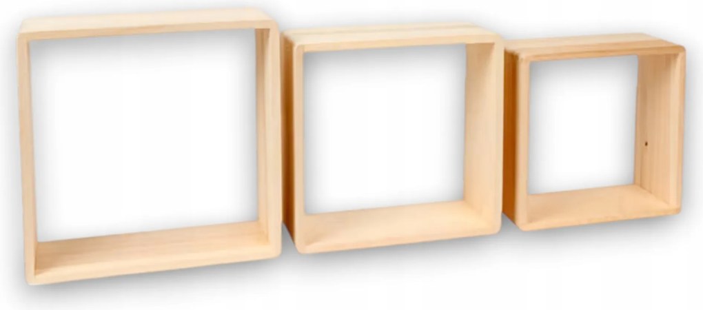 Fali Polc Szett Dekoratív Fali Polcok Fa Dobozok 3DB