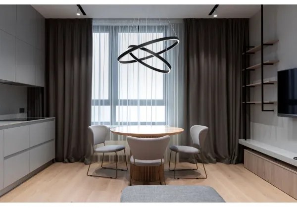 Maytoni MOD058PL-L55B3K - LED Csillár zsinóron RIM LED/61W/230V átm. 60 cm fekete