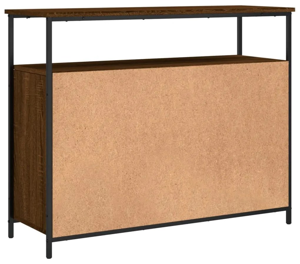 barna tölgy színű szerelt fa tálalószekrény 100 x 35 x 80 cm