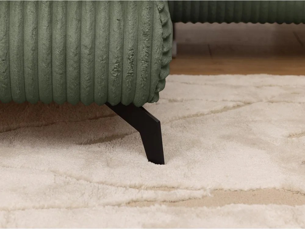 Zöld kordbársony sarokkanapé (bal oldali-L alakú) Marbeya – Ropez