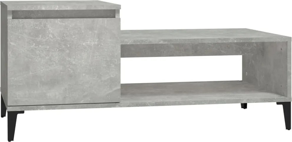 vidaXL betonszürke szerelt fa dohányzóasztal 100 x 50 x 45 cm