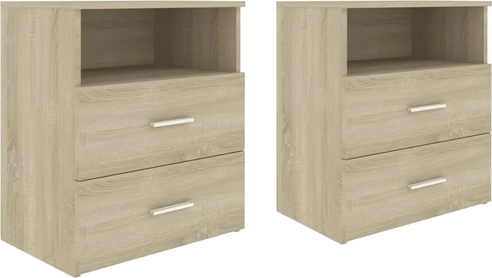 vidaXL 2 db sonoma tölgy színű éjjeliszekrény 50 x 32 x 60 cm