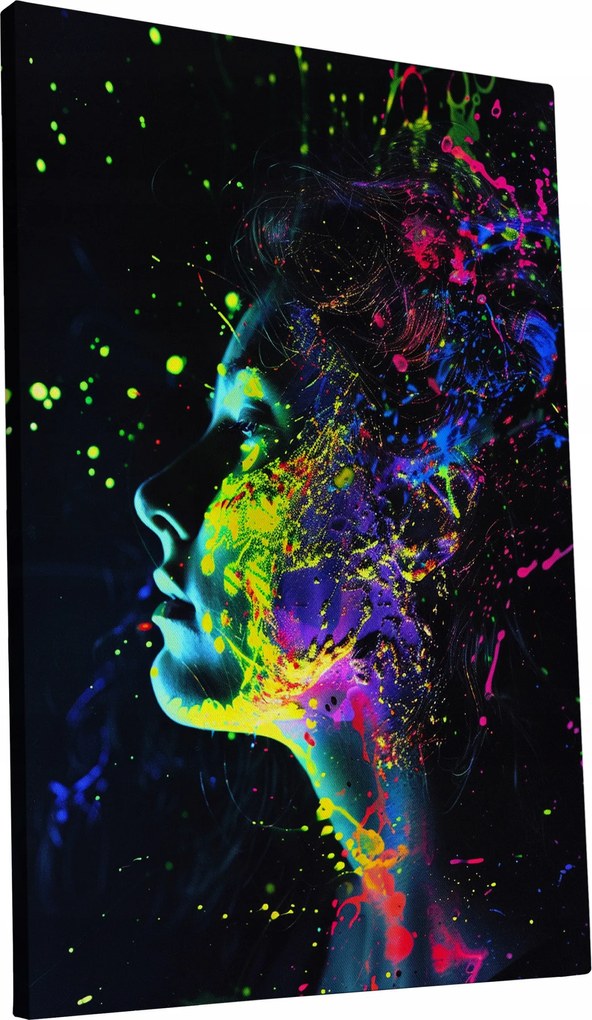 Vászonkép Női portré színekben otthon nappali 60x90