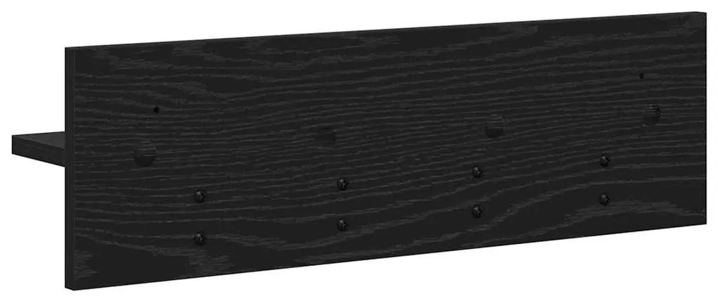 Fali Kabáthorog polcokkal Musta tammi 60 x 10.5 x 18 cm Faanyag