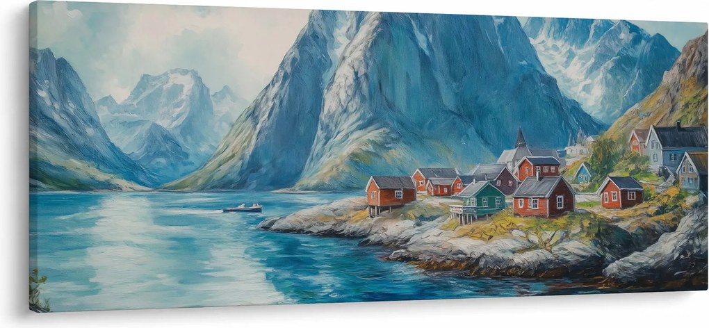 Kép - Norvég falu (120x50 cm)