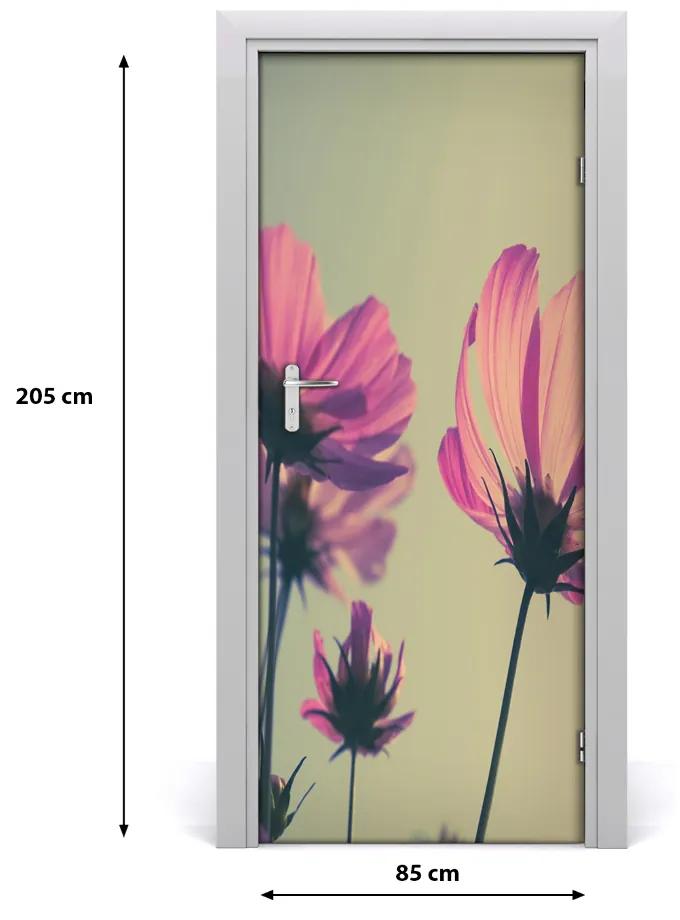 Ajtómatrica rózsaszín virágok 95x205 cm