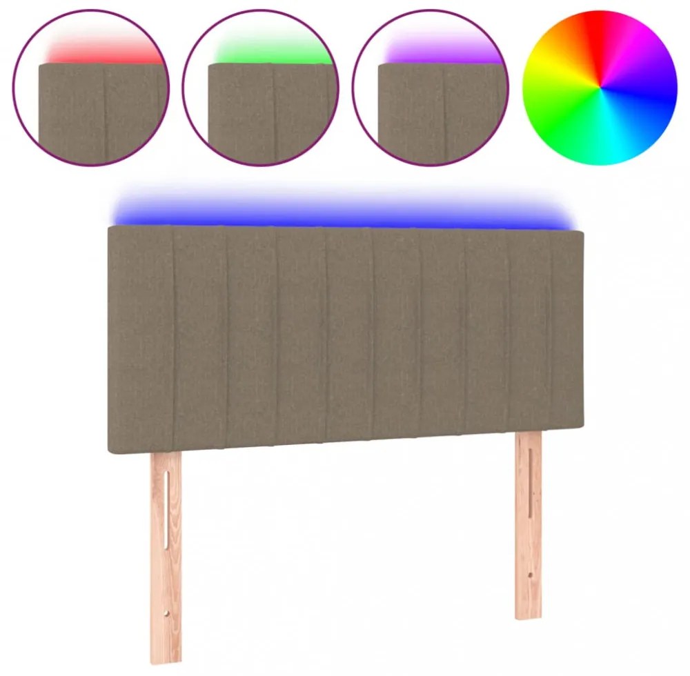 tópszínű szövet LED-es fejtámla 100x5x78/88 cm