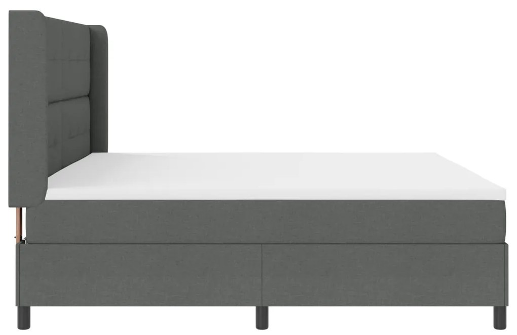 Boxspring Ágy Mattal és LED Fekete Szürke 200x200 cm Szövet